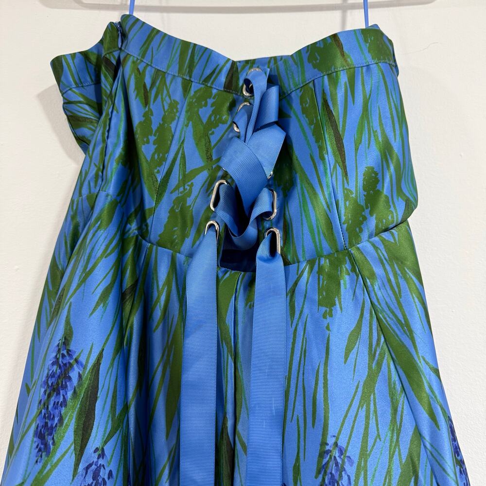 NEW Anthropologie BHLDN Kira Strapless Printed Satin A-Line Maxi Dress US 10 - Picture 8 of 10